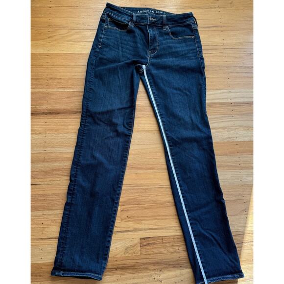 American Eagle Next Level Stretch Skinny Dark Denim Jeans Size 8 Regular Classic - Picture 6 of 8
